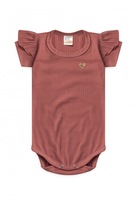 Conjunto Body Canelado Curto Menina - Rosê - Ame Kids