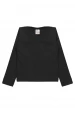 Blusa Canelada Manga Longa - Preto - Ame Kids