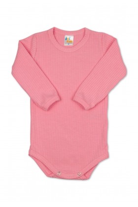 Body Canelado Manga Longa - Rosa - Ame Kids