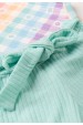 Conjunto Body Canelado Curto Menina - Xadrez Tie Dye - Ame Kids
