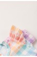 Conjunto Body Canelado Curto Menina - Xadrez Tie Dye - Ame Kids