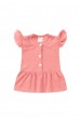 Conjunto Bata Shorts Verão Canelado Bebê - Pêssego - Ame Kids