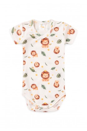 Conjunto Body Canelado Curto Menino - Lion- Ame Kids