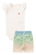 Conjunto Body Canelado Curto Menina - Holográfico- Ame Kids