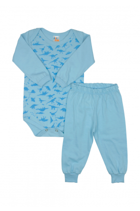 Conjunto Pijama Longo - Dinossauro Azul