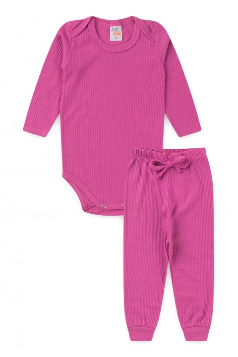 Conjunto Canelado Light Longo - Fuchsia - Ame Kids