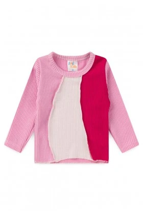 Conjunto Blusa e Calça Santorini Tricolor -  Tricolor Rosa Bebê - Ame Kids
