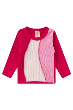 Conjunto Blusa e Calça Santorini Tricolor -  Tricolor Rosa Fuchsia - Ame Kids