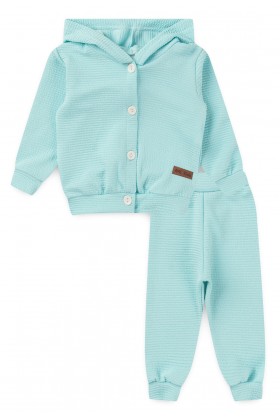 Conjunto Casaco Botões e Calça Turim - Azul Bebê - Ame Kids
