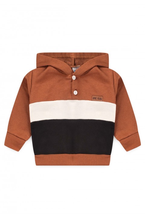 Conjunto Casaco e Calça Moletom - Tricolor Marrom - Ame Kids