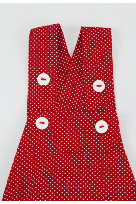 Romper Tricoline Poá - Vermelho - Ame Kids