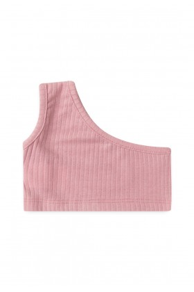 Conjunto Cropped Canelado Curto Menina - Rosa Bebê - Ame Kids