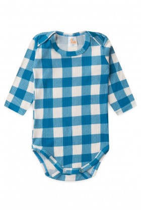 Conjunto Canelado Light Longo - Xadrez Azul - Ame Kids