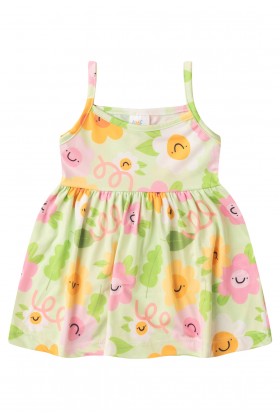 Vestido Alcinha Curto Menina - Flores - Ame Kids