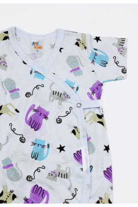 Body Kimono Curto Gatinho - Ame Kids