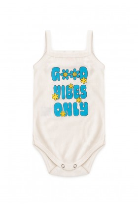 Conjunto Body Alcinha Canelado Menina - Margaridas Azul - Ame Kids