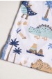 Conjunto Blusa e Bermuda  - Dinossaurs Branco - Randa Mundu