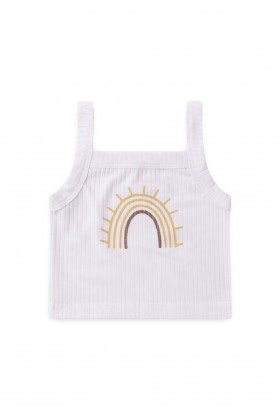 Conjunto Alcinha Canelado Curto Menina - Arco Iris Caramelo - Ame Kids
