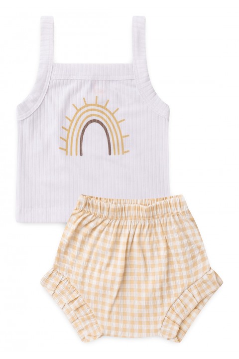 Conjunto Alcinha Canelado Curto Menina - Arco Iris Caramelo - Ame Kids