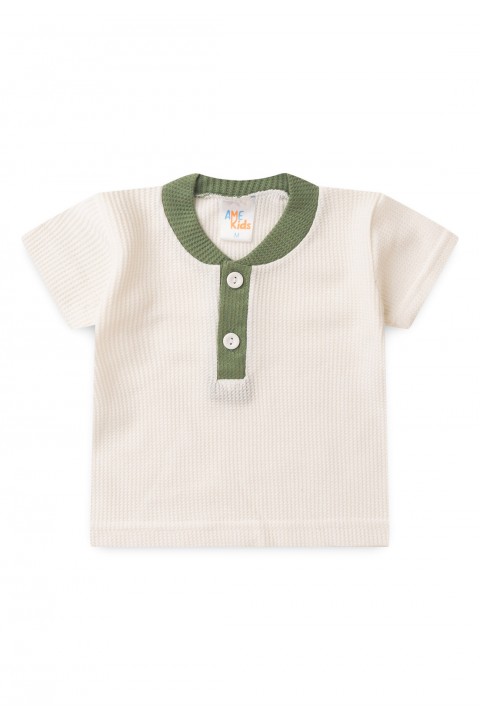 Conjunto de Blusa e Shorts Moscou Menino - Botões Verde - Ame Kids