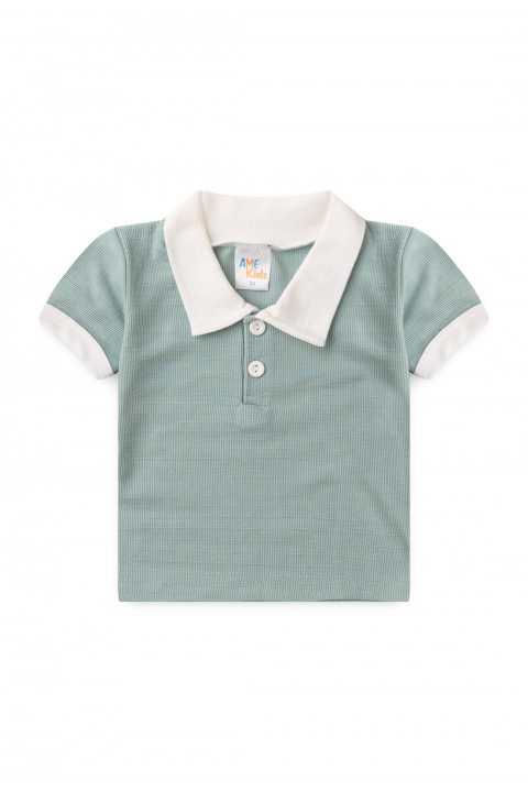 Conjunto de Blusa Polo e Shorts Marrocos Menino - Verde Jade - Ame Kids