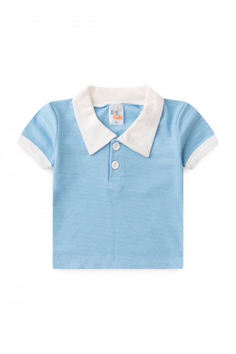 Conjunto de Blusa Polo e Shorts Marrocos Menino - Azul - Ame Kids