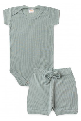 Conjunto Canelado Light Curto - Verde Jade - Ame Kids