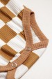 Conjunto Body Canelado Curto Menino - Xadrez Avelã - Ame Kids