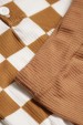 Conjunto Body Canelado Curto Menino - Xadrez Avelã - Ame Kids