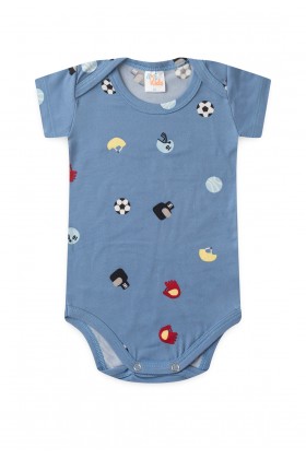 Conjunto Suede Curto Estampado - Azul - Ame Kids