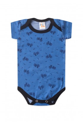 Conjunto Suede Curto Estampado - Bike Azul - Ame Kids