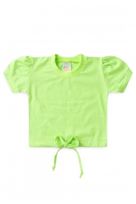 Conjunto Blusa Neon e Shorts Menina - Verde - Ame Kids