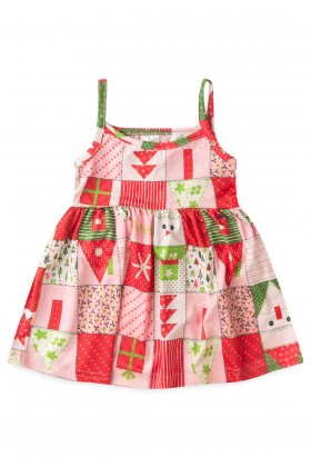 Vestido Alcinha Curto Menina - Ho-Ho-Ho Natalino - Ame Kids