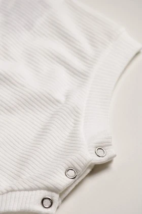 Romper Ursinho Canelado - Off-White - Ame Kids