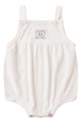 Romper Ursinho Canelado - Off-White - Ame Kids
