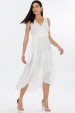 Vestido Midi de Alfaiataria Feminina Elsa - Off White - Tlic Rio