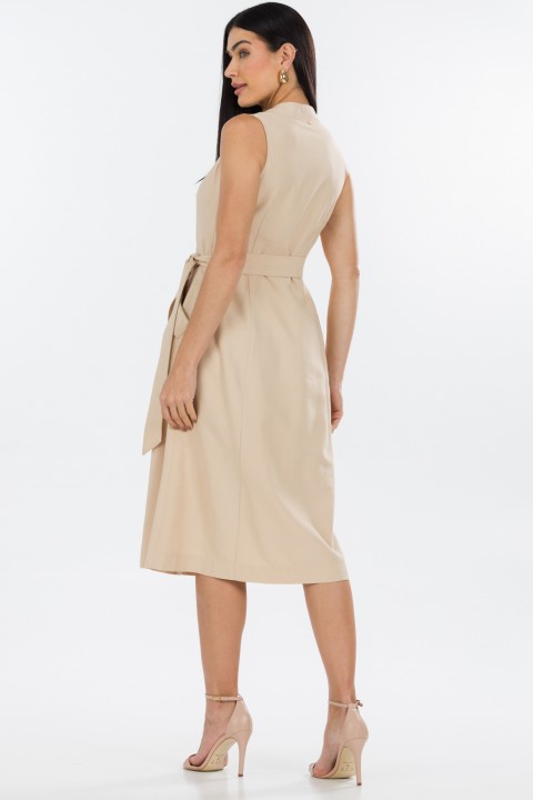 Vestido Midi de Alfaiataria Feminina Kelly - Bege Palha - Tlic Rio