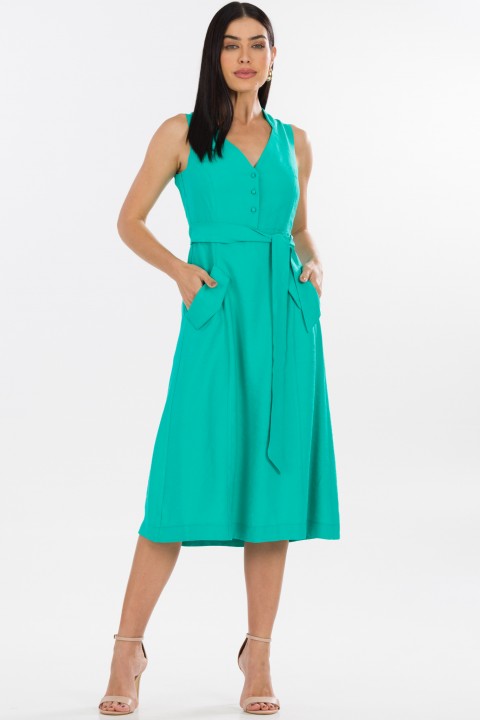 Vestido Midi de Alfaiataria Feminina Kelly - Verde Jade - Tlic Rio