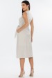 Vestido Midi de Alfaiataria Feminina Aurelia - Listrado Bege - Tlic Rio