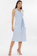 Vestido Midi de Alfaiataria Feminina Aurelia - Listrado Azul - Tlic Rio