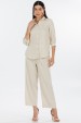 Camisa Manga 3/4 de Alfaiataria Feminina Francine - Natural - Tlic Rio