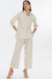 Camisa Manga 3/4 de Alfaiataria Feminina Francine - Natural - Tlic Rio