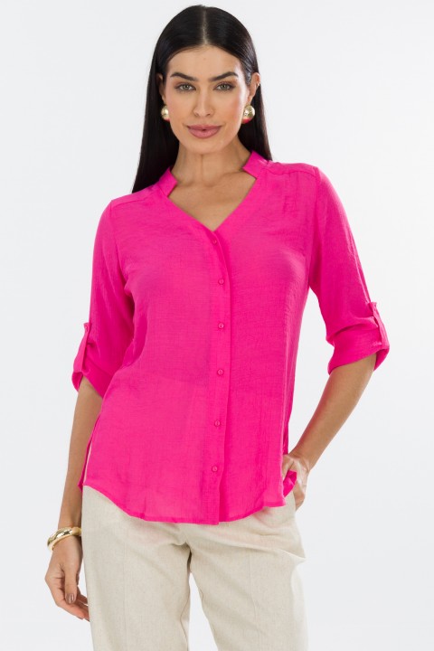 Camisa Alongada de Alfaiataria Feminina Lena - Rosa - Tlic Rio