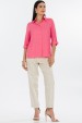 Camisa Manga 3/4 de Alfaiataria Feminina Antoniete - Rosa - Tlic Rio