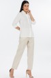 Camisa Manga 3/4 de Alfaiataria Feminina Antoniete - Off White - Tlic Rio