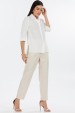Camisa Manga 3/4 de Alfaiataria Feminina Antoniete - Off White - Tlic Rio
