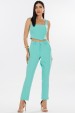 Calça Reta de Alfaiataria Feminina Rebeca - Verde Aquatic Green - Tlic Rio