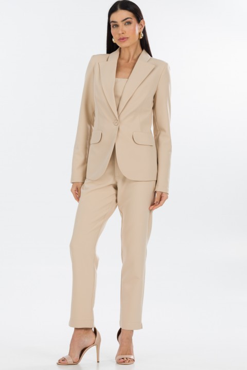 Blazer Manga Longa de Alfaiataria Feminina Molly - Bege Champagne - Tlic Rio