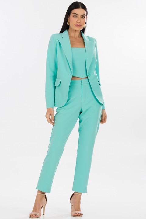 Blazer Manga Longa de Alfaiataria Feminina Molly - Verde Aquatic Green - Tlic Rio