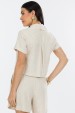 Camisa Manga Curta de Alfaiataria Feminina Marli - Natural - Tlic Rio